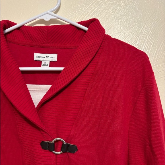 Studio Works Women's Red Buckle Sweatshirt - Picture 7 of 9